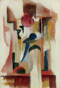 Studie van een fel verlichte etalage, 1913 door August Macke