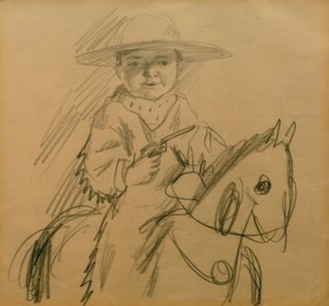 Walter als cowboy door August Macke