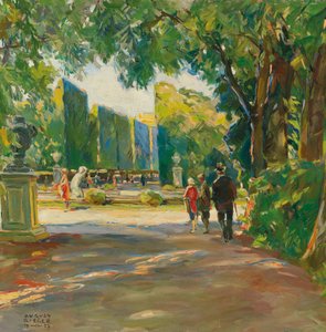 In het park van paleis Schönbrunn door August Rieger