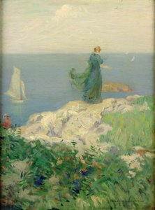 Scène aan zee (olieverf op doek)
