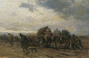 Het transport van gewonden II door August von Pettenkofen