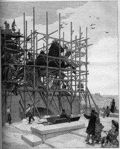 Arc de triomphe de Paris: huidige staat van de bouw van de sculptuur van Alexandre Falguiere of Triomphe de la Republique door Auguste (after) Gerardin