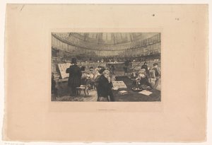 Leeszaal van het British Museum door Auguste Andre Lancon