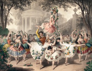 Een ballet in de Opera, door de Franse kunstenaar Pierre-Auguste Belin door Auguste Belin
