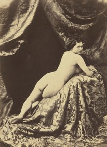Naaktstudie,c. 1855 (foto) door Auguste Belloc