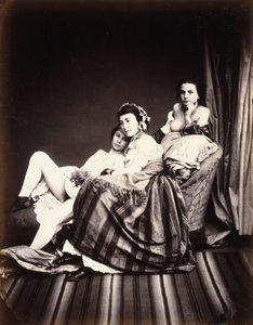 Drie Naakte Vrouwen op een Chaise Longue, ca. 1850