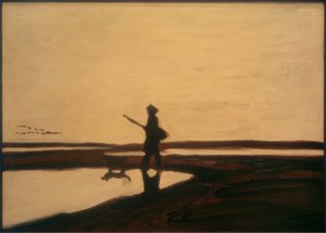 De jager en zijn hond in de Camargue