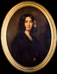Portret van George Sand (Aurore Dupin, Barones Dudevant) (1804-1876) in 1832. Schilderij door Auguste Charpentier (1813-1880) Parijs Musee Carnavalet door Auguste Charpentier