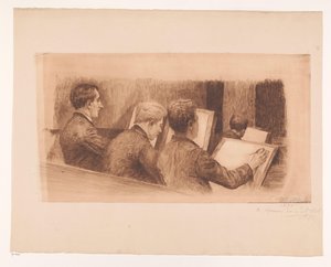 Les in de tekenschool door Auguste Danse (signed by artist)