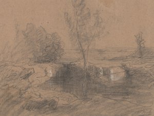 Landschap, ca.1853-65 door Auguste Francois Ravier