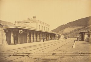 Tarare station, Gezien vanaf het spoor door Auguste Hippolyte Collard