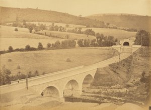 Viaduct over de Rhims, bij Hôpital door Auguste Hippolyte Collard