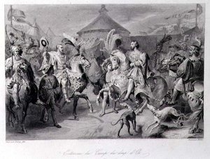 De ontmoeting op het veld van het Gouden Laken, 24 juni 1520, gegraveerd door Millin door Auguste Hyacinthe (after) Debay