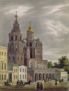 De Kerk van de Dormitie van de Theotokos aan de Pokrovka Straat in Moskou, 1825