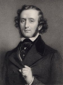 Portret van de pianist en componist Felix Mendelssohn Bartholdy 1809-1847