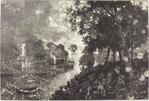 De Sneeuw in Parijs door Auguste Lepere