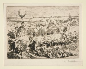 De vallende ballon, in Pre-Saint-Gervais door Auguste Lepere