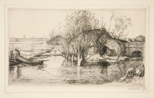 De overstroomde hut (Vendée) door Auguste Lepere