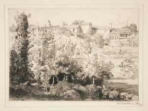 Het dorp La Meule (Ile d door Auguste Lepere