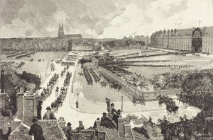 De militaire eerbetonen aan het stoffelijk overschot van admiraal Courbet, 1885