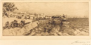 Pier van Bercy (Embarcadere, quai de Bercy) door Auguste Lepere