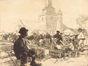 Pluimveemarkt in St.-Jean-de-Mont Marche à la volaille, à St.-Jean-de-Mont, 1892 door Auguste Lepere