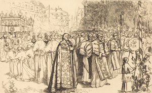 Terugkeer van de processie naar de kathedraal van Nantes, 190
