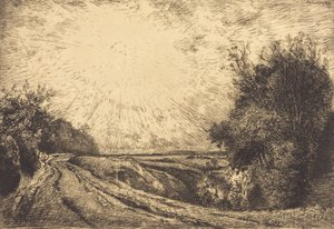 Route van La Houssoye, Crevecoeur-le-Grand Route de La Houssoye, Crevecoeur, 1913 door Auguste Lepere