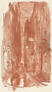 Rue Saint-Severin door Auguste Lepere