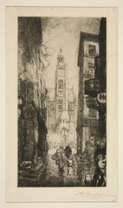 Rue de la Montagne Sainte-Geneviève, Parijs door Auguste Lepere