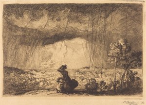 Storm op de Duin, Vendée door Auguste Lepere