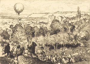De Vallende Ballon, in Pre-Saint-Gervais, 1910 door Auguste Lepere