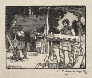 De Lattenmaker door Auguste Louis Lepère