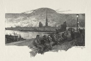 Rouen Illustré: De Stenen Brug door Auguste Louis Lepère
