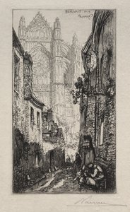 Smal straatje, Beauvais door Auguste Louis Lepère