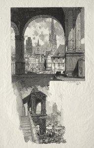 Rouen Illustré: Place de la Haute Vieille Tour; Edicule de la Fierte