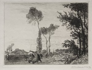 Terugkeer van de markt van St. Jean-de-Mont door Auguste Louis Lepère