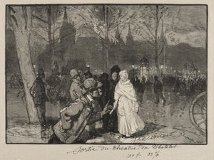 Sortie du Théâtre du Chatelet door Auguste Louis Lepère
