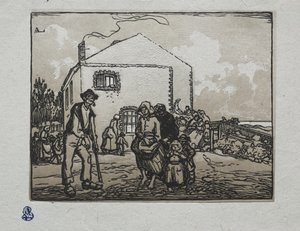 De Bedelaars bij het Laatste Huis door Auguste Louis Lepère