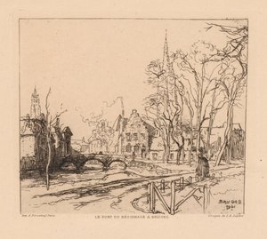 De Béguinage-brug in Brugge door Auguste Louis Lepère