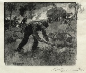 Arracheurs de bruyères, 1887 door Auguste Louis Lepère