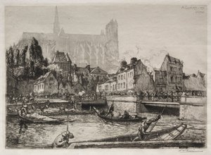 Aankomst van groenten-Amiens, 1907 door Auguste Louis Lepère