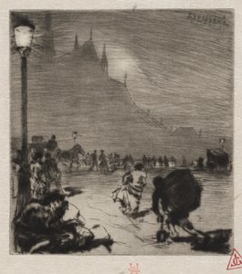 Op de hoek van Pont-aux-Doubles door Auguste Louis Lepère