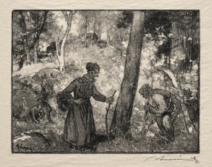 Au Rocher Bernard door Auguste Louis Lepère
