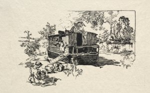 Woonboot door Auguste Louis Lepère