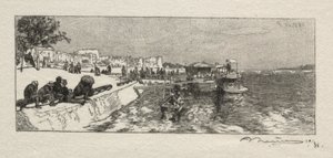 Aanlegplaats in Bercy door Auguste Louis Lepère