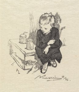 Fontainebleau Bos: De jongen met de hazelworm door Auguste Louis Lepère