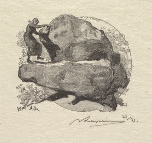Fontainebleau Bos: De Trillende Rots door Auguste Louis Lepère
