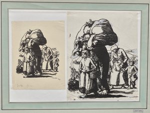 Vluchtelingen door Auguste Louis Lepère