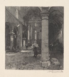 Interieur van de kerk door Auguste Louis Lepère